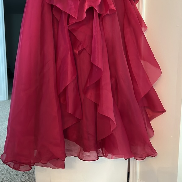 Custom fuchsia gown. Fits like a 6/8. - Picture 4 of 8